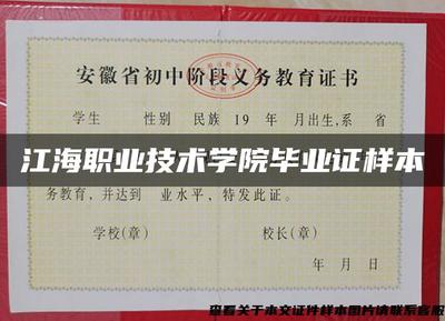江海職業技術學院畢業證樣本與計算機技術培訓解析